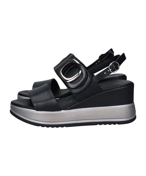 INTER-CHAUSSURES / インター ショシュール サンダル | 【INTER-CHAUSSURES】バックルウエッジサンダル | 詳細1