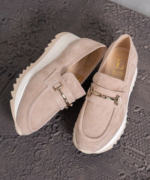 INTER-CHAUSSURES / インター ショシュール ビジネス・ドレスシューズ | 【LUCA GROSSI】EVAソールビットローファー（ベージュスウェード）