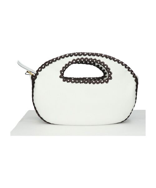 INTER-CHAUSSURES / インター ショシュール ハンドバッグ | 【Miviu】ラウンドフォルム ステッチアクセントバッグ（ホワイトコンビ）