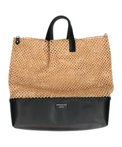 【CHRISTIAN VILLA】メッシュコンビレザーワイドバッグ