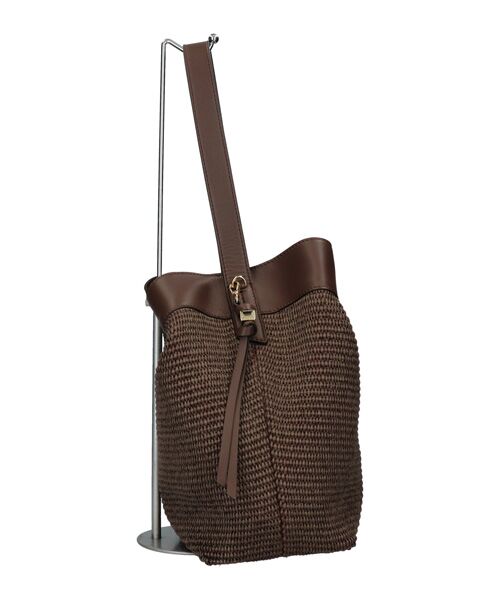 INTER-CHAUSSURES / インター ショシュール ショルダーバッグ | 【LORISTELLA】ワンハンドル異素材コンビネーション巾着バッグ | 詳細5