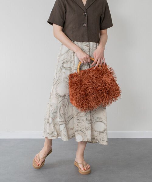 INTER-CHAUSSURES / インター ショシュール ハンドバッグ | 【ANITA BILARDI】バンブーハンドル ナチュラルバッグ | 詳細12
