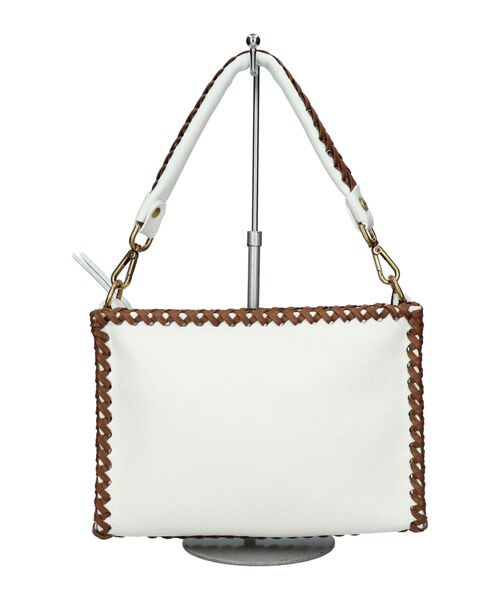 INTER-CHAUSSURES / インター ショシュール ショルダーバッグ | 【Miviu】ステッチアクセント スリムショルダー（ホワイトコンビ）