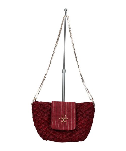 INTER-CHAUSSURES / インター ショシュール ハンドバッグ | 【GOOD  PEOPLE】ラフィア ミニハンドバッグ（ボルドー）