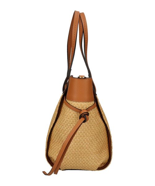 INTER-CHAUSSURES / インター ショシュール トートバッグ | 【LORISTELLA】ラフィア＆レザーコンビネーショントート | 詳細2