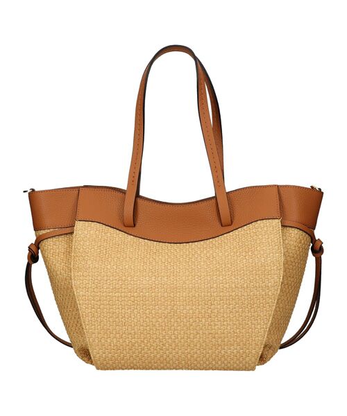 INTER-CHAUSSURES / インター ショシュール トートバッグ | 【LORISTELLA】ラフィア＆レザーコンビネーショントート | 詳細4