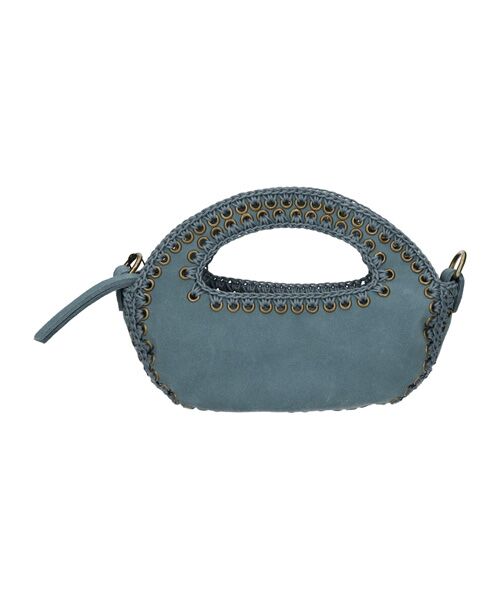 INTER-CHAUSSURES / インター ショシュール ハンドバッグ | 【Miviu】ステッチデザイン ミニラウンドバッグ（ブルースウェード）