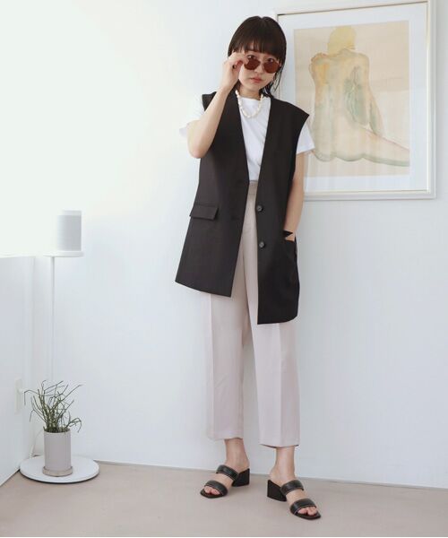 INTER-CHAUSSURES / インター ショシュール サンダル | 【CARRANO】ダブルストラップスクエアトゥサンダル（ブラック）