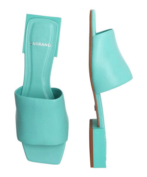 INTER-CHAUSSURES / インター ショシュール サンダル | 【CARRANO】スクエアトゥミュールサンダル（ライトブルー）