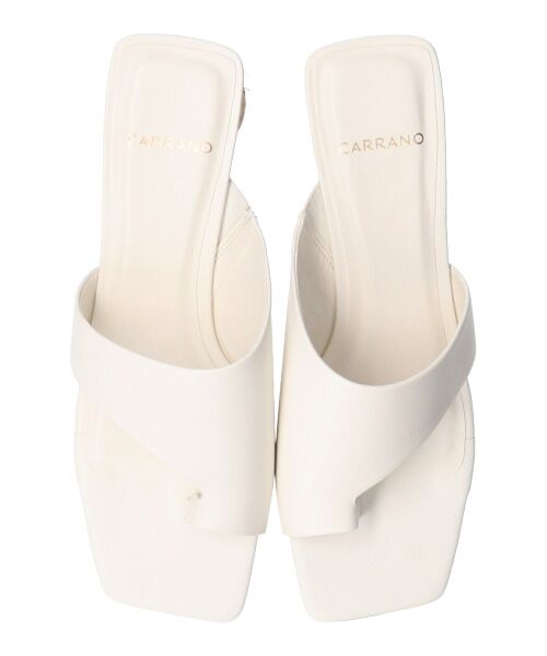 INTER-CHAUSSURES / インター ショシュール サンダル | 【CARRANO】スクエアトゥトングミュールサンダル（ホワイト）