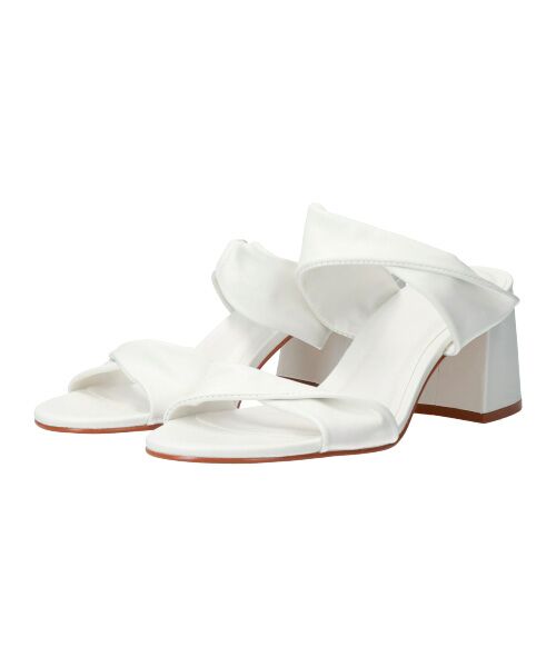 INTER-CHAUSSURES / インター ショシュール サンダル | 【CARRANO】ダブルツイストストラップミュールサンダル（ホワイト）