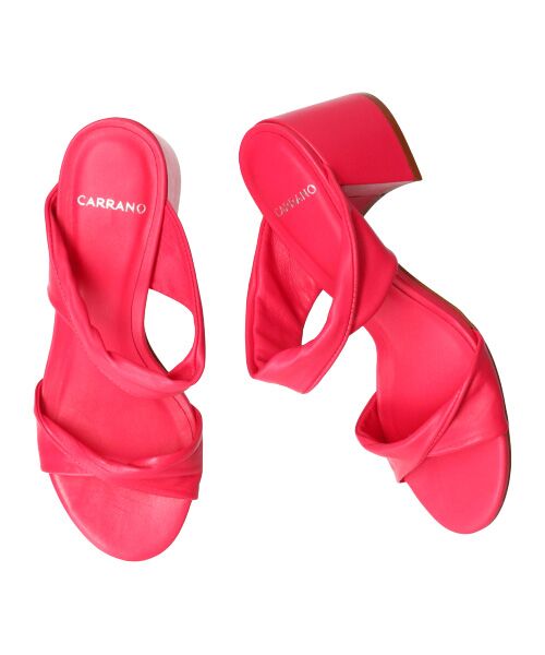 INTER-CHAUSSURES / インター ショシュール サンダル | 【CARRANO】ダブルツイストストラップミュールサンダル（ピンク）