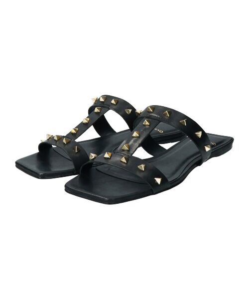 INTER-CHAUSSURES / インター ショシュール サンダル | 【CARRANO】スクエアトゥスタッズフラットサンダル | 詳細1