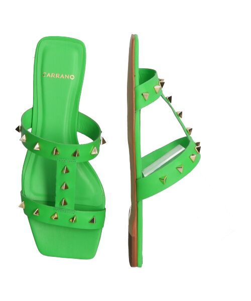 INTER-CHAUSSURES / インター ショシュール サンダル | 【CARRANO】スクエアトゥスタッズフラットサンダル | 詳細25