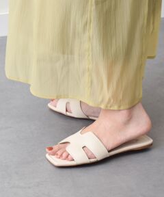 INTER-CHAUSSURES / インター ショシュール サンダル | 【CARRANO】スクエアトゥフラットミュールサンダル