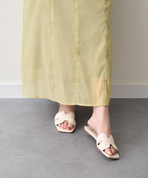 INTER-CHAUSSURES / インター ショシュール サンダル | 【CARRANO】スクエアトゥフラットミュールサンダル | 詳細8