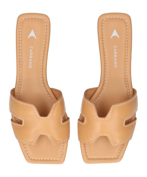 INTER-CHAUSSURES / インター ショシュール サンダル | 【CARRANO】スクエアトゥフラットミュールサンダル | 詳細14