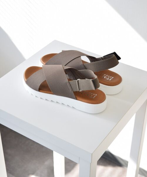 INTER-CHAUSSURES / インター ショシュール サンダル | 【ITALIAN SHOEMAKERS】厚底エラスティッククロスサンダル | 詳細17
