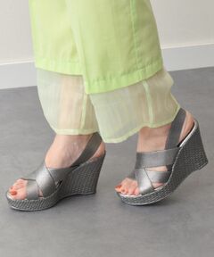 INTER-CHAUSSURES / インター ショシュール サンダル | 【ITALIAN SHOEMAKERS】エラスティックハイウエッジサンダル