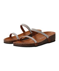 INTER-CHAUSSURES / インター ショシュール サンダル | 【ITALIAN SHOEMAKERS】ダブルラインストーンフットベッドサンダル