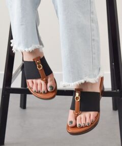 INTER-CHAUSSURES / インター ショシュール サンダル | 【ITALIAN SHOEMAKERS】メタルモチーフウェッジヒールサンダル