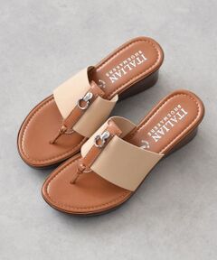 INTER-CHAUSSURES / インター ショシュール サンダル | 【ITALIAN SHOEMAKERS】メタルモチーフウェッジヒールサンダル