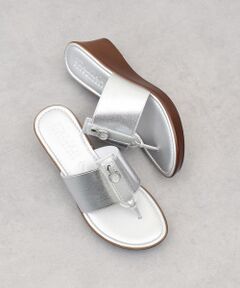 INTER-CHAUSSURES / インター ショシュール サンダル | 【ITALIAN SHOEMAKERS】メタルモチーフウェッジヒールサンダル