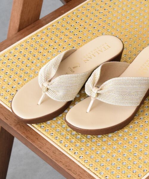 INTER-CHAUSSURES / インター ショシュール サンダル | 【ITALIAN SHOEMAKERS】厚底トングサンダル（ベージュ）