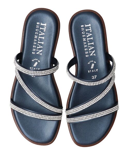 INTER-CHAUSSURES / インター ショシュール サンダル | 【ITALIAN SHOEMAKERS】ラインストーンストラップフラットサンダル | 詳細6