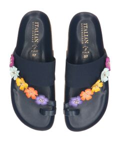 INTER-CHAUSSURES / インター ショシュール サンダル | 【ITALIAN SHOEMAKERS】フラワーストラップフットベッドサンダル
