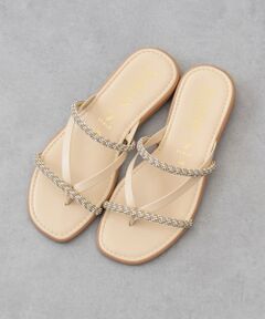 INTER-CHAUSSURES / インター ショシュール サンダル | 【ITALIAN SHOEMAKERS】ダブルビジューストラップトングサンダル