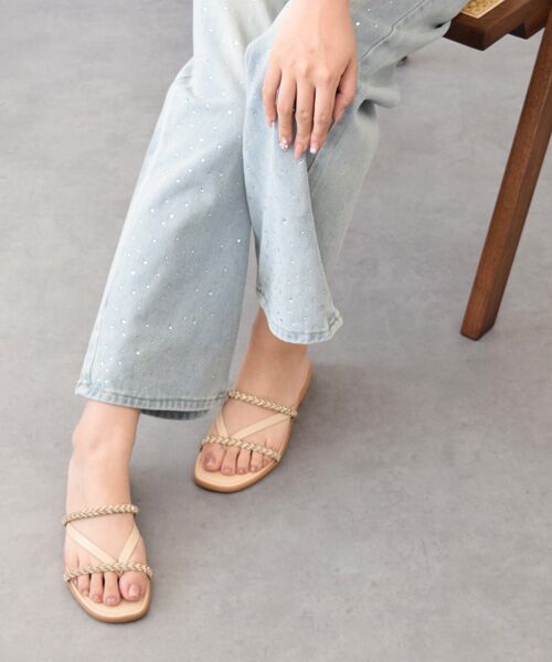 INTER-CHAUSSURES / インター ショシュール サンダル | 【ITALIAN SHOEMAKERS】ダブルビジューストラップトングサンダル | 詳細15