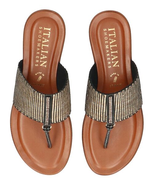 INTER-CHAUSSURES / インター ショシュール サンダル | 【ITALIAN SHOEMAKERS】センターラインストーントングサンダル | 詳細5