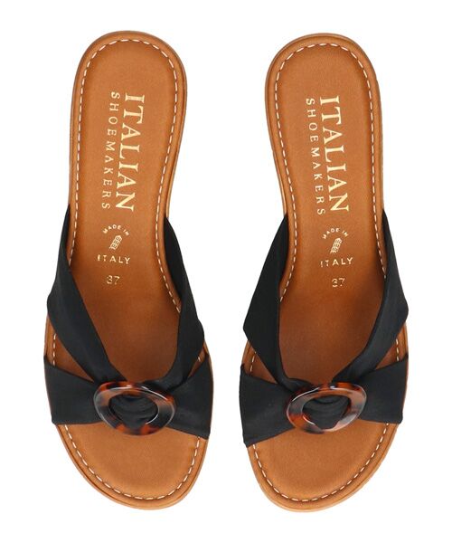 INTER-CHAUSSURES / インター ショシュール サンダル | 【ITALIAN SHOEMAKERS】べっ甲風バックルウェッジヒールサンダル | 詳細5