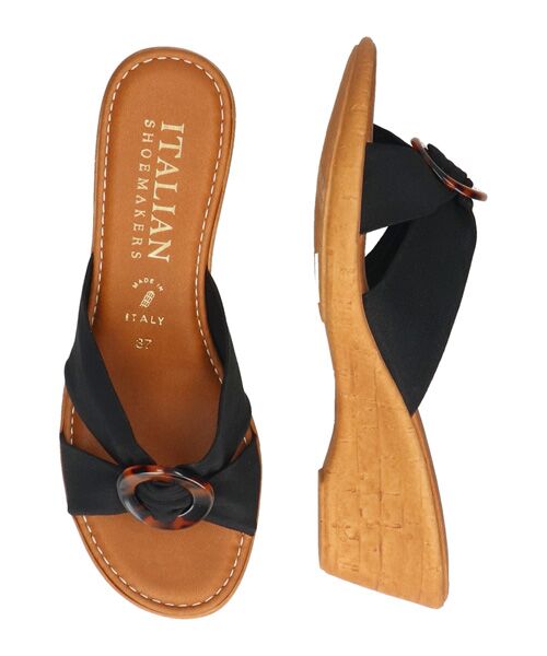 INTER-CHAUSSURES / インター ショシュール サンダル | 【ITALIAN SHOEMAKERS】べっ甲風バックルウェッジヒールサンダル | 詳細7
