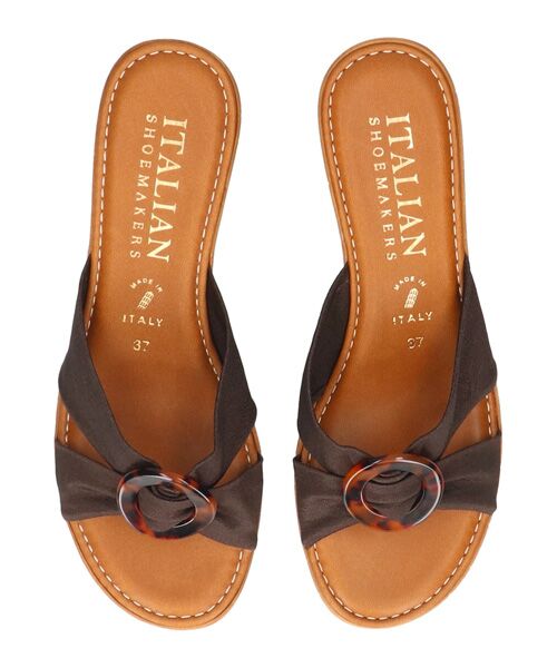 INTER-CHAUSSURES / インター ショシュール サンダル | 【ITALIAN SHOEMAKERS】べっ甲風バックルウェッジヒールサンダル | 詳細21