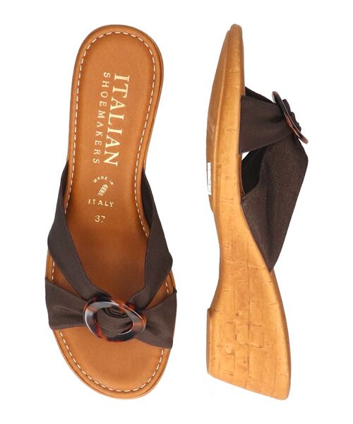 INTER-CHAUSSURES / インター ショシュール サンダル | 【ITALIAN SHOEMAKERS】べっ甲風バックルウェッジヒールサンダル | 詳細5