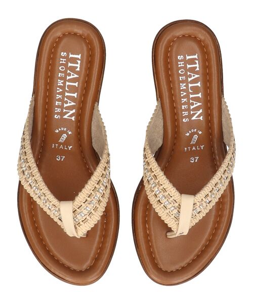 INTER-CHAUSSURES / インター ショシュール サンダル | 【ITALIAN SHOEMAKERS】ラインストーンアクセントトングサンダル | 詳細5
