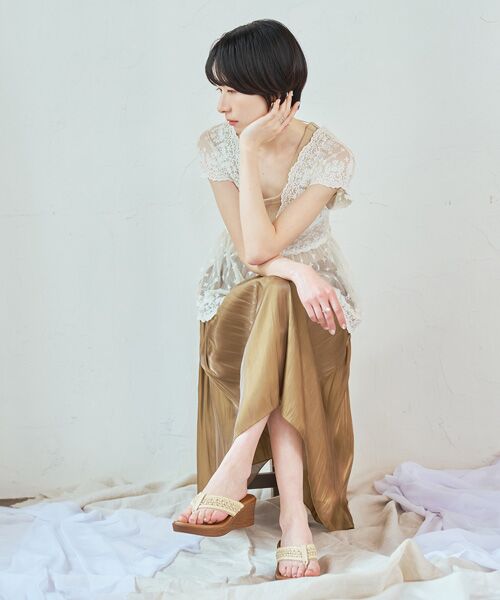 INTER-CHAUSSURES / インター ショシュール サンダル | 【ITALIAN SHOEMAKERS】ラインストーンアクセントトングサンダル | 詳細12