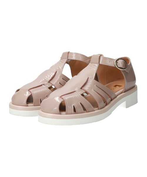 INTER-CHAUSSURES / インター ショシュール サンダル | 【PASCUCCI】ホワイトソールグルカサンダル（グレーエナメル）