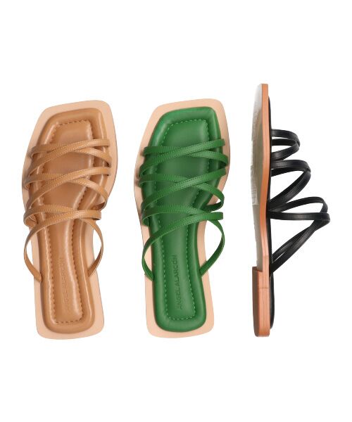 INTER-CHAUSSURES / インター ショシュール サンダル | 【ANGEL ALARCON】スクエアトウストラップフラットサンダル | 詳細19