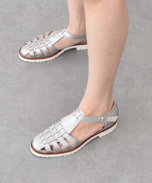 INTER-CHAUSSURES / インター ショシュール サンダル | 【PASCUCCI】タンクソールグルカサンダル（シルバー）