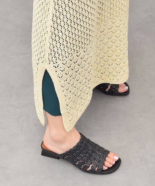 INTER-CHAUSSURES / インター ショシュール サンダル | 【ANGEL ALARCON】ローヒールラフィアサンダル | 詳細8
