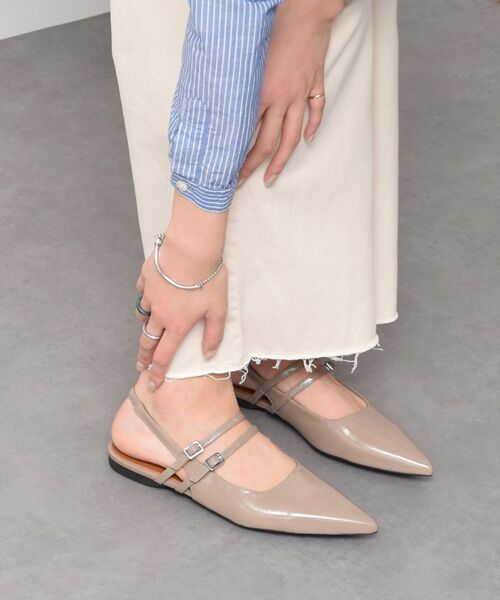 INTER-CHAUSSURES / インター ショシュール パンプス | 【VAGABOND】ダブルストラップバックバンドパンプス（ダークベージュ）