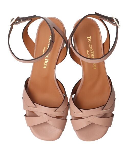 INTER-CHAUSSURES / インター ショシュール サンダル | 【DUCCIO DEL DUCA】ラウンドトウアンクルストラップサンダル（ベージュ）