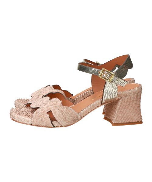 INTER-CHAUSSURES / インター ショシュール サンダル | 【DUCCIO DEL DUCA】異素材コンビチャンキーヒールサンダル | 詳細9