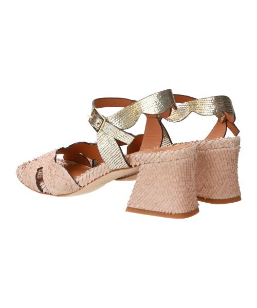 INTER-CHAUSSURES / インター ショシュール サンダル | 【DUCCIO DEL DUCA】異素材コンビチャンキーヒールサンダル | 詳細10