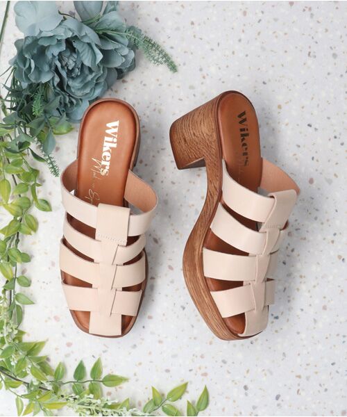 INTER-CHAUSSURES / インター ショシュール サンダル | 【WIKERS】グルカテイストミュールサンダル（ライトベージュ）