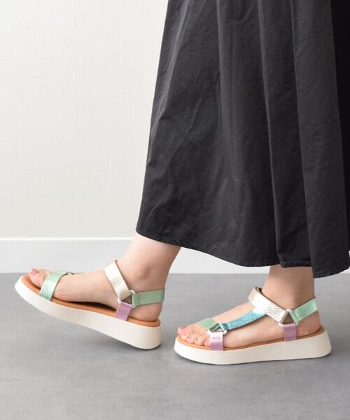 INTER-CHAUSSURES / インター ショシュール サンダル | 【Oh my Sandals】カラーコンビ厚底ベルクロサンダル | 詳細17