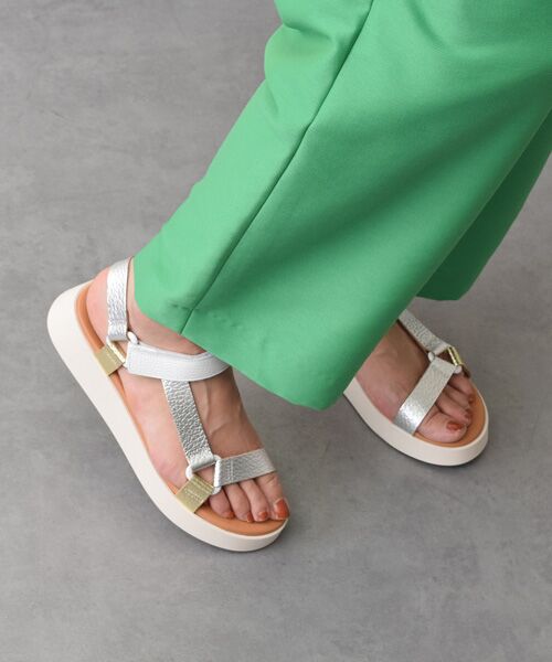 INTER-CHAUSSURES / インター ショシュール サンダル | 【Oh my Sandals】カラーコンビ厚底ベルクロサンダル（シルバーコンビ）